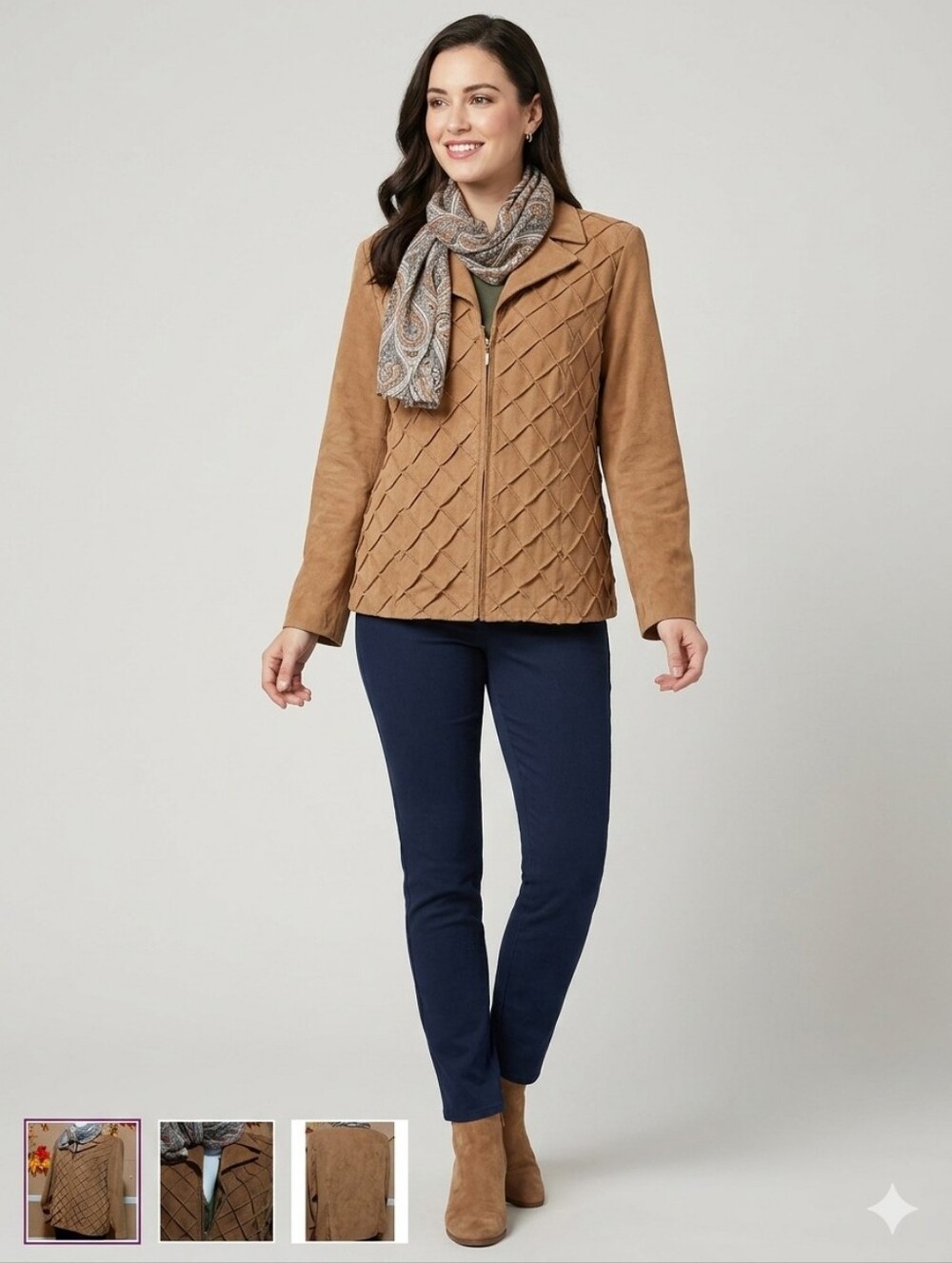 CATO WOMENS JACKET SIZE 18W IN A BEAUTIFUL GOLDEN BROWN SUEDE COLOR